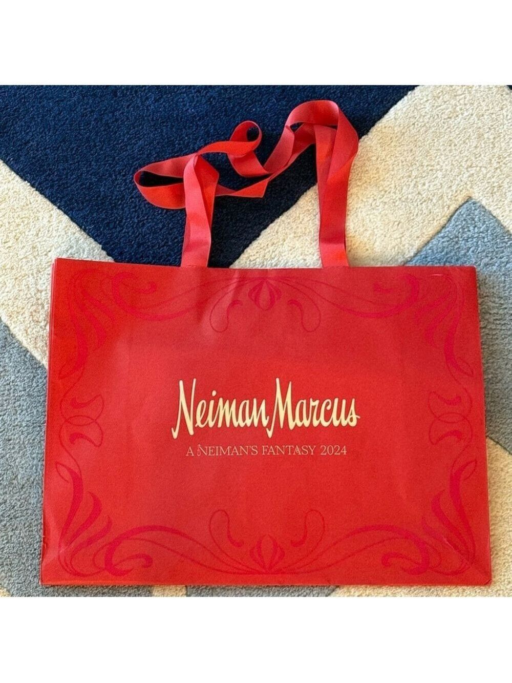 Neiman Marcus Red Fantasy Limited Edition Tote shopping Bag